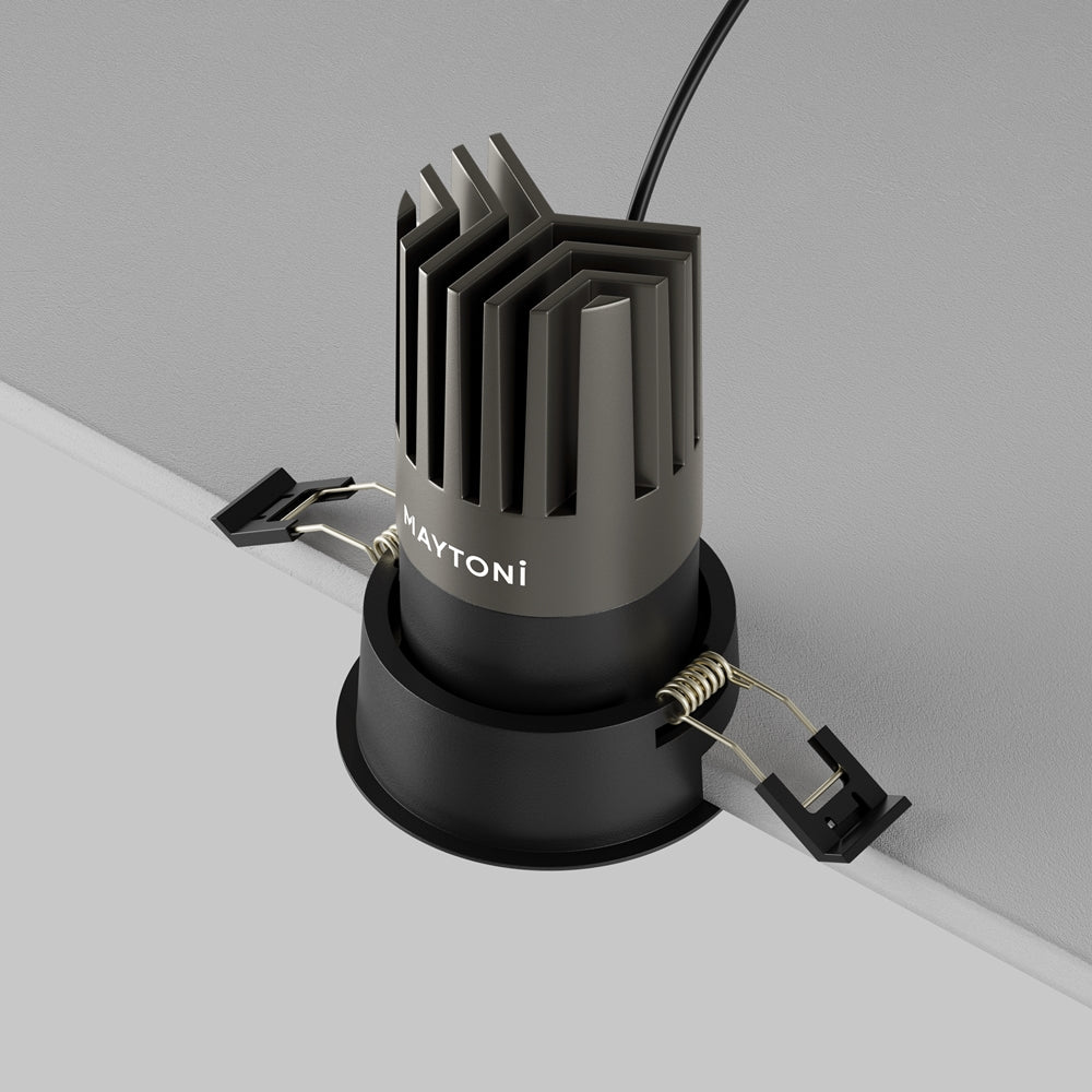 Maytoni downlight Dip LED 50° vgradna okrogla svetilka, črna