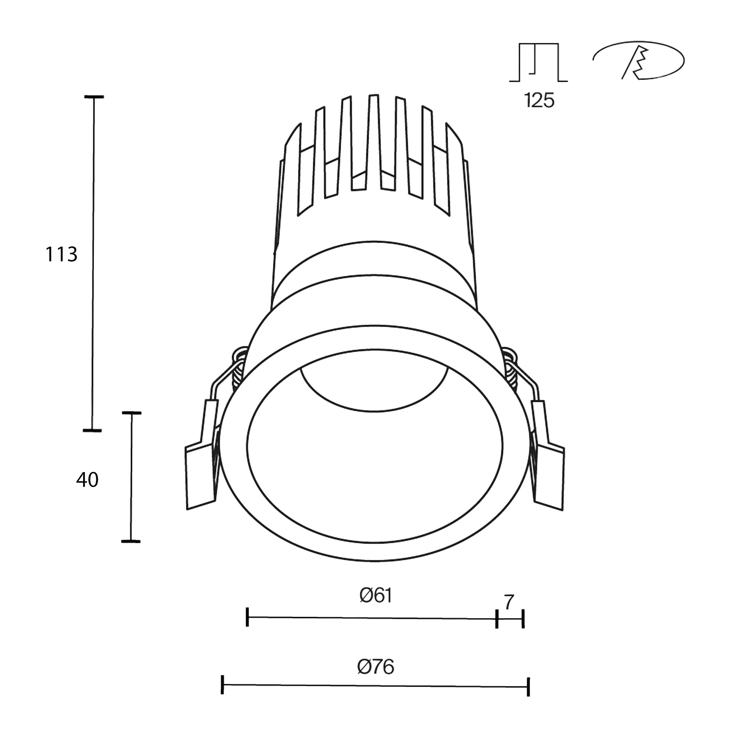 Maytoni downlight Dip LED 50° vgradna okrogla svetilka, bela