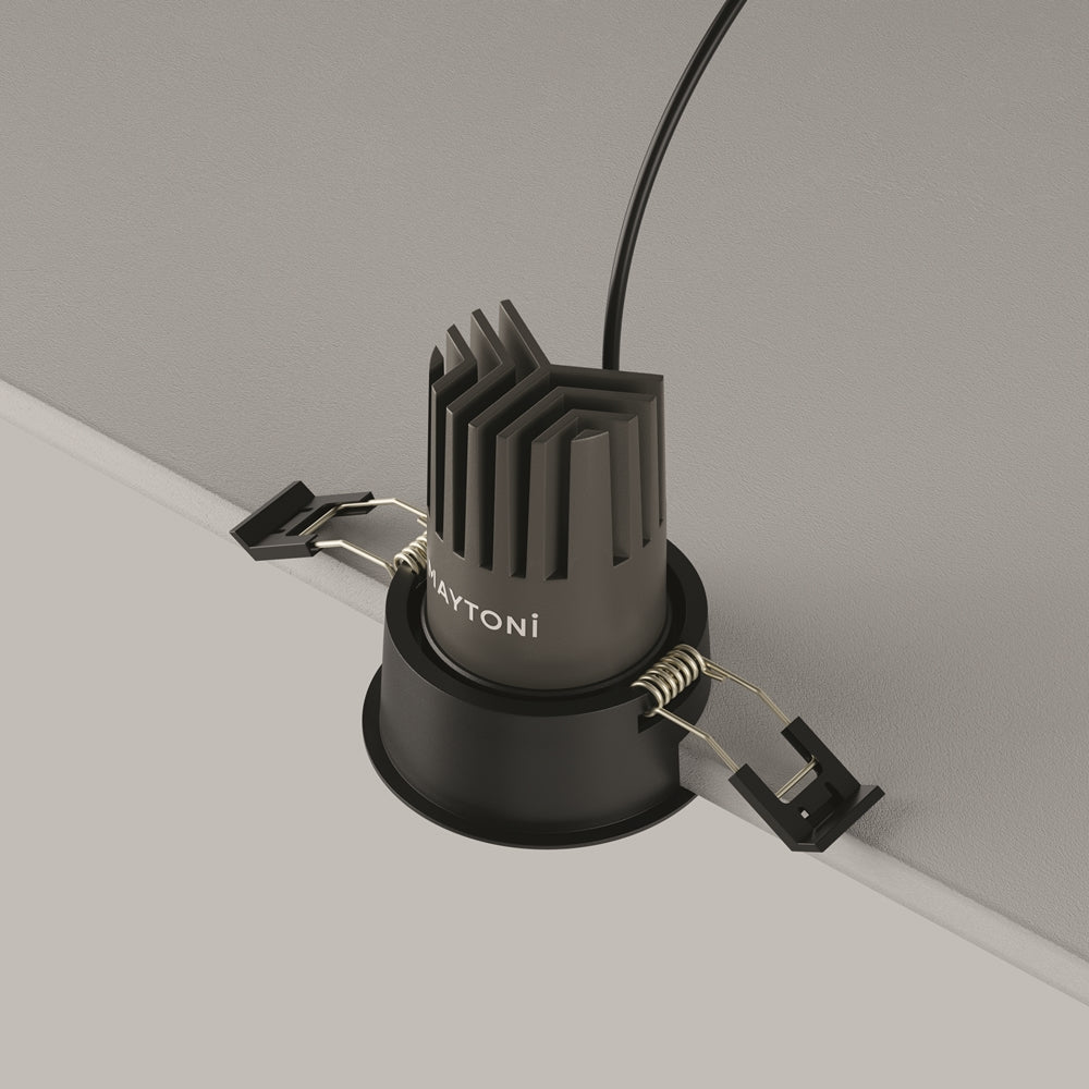 Maytoni downlight Dip LED 50° vgradna okrogla svetilka, črna