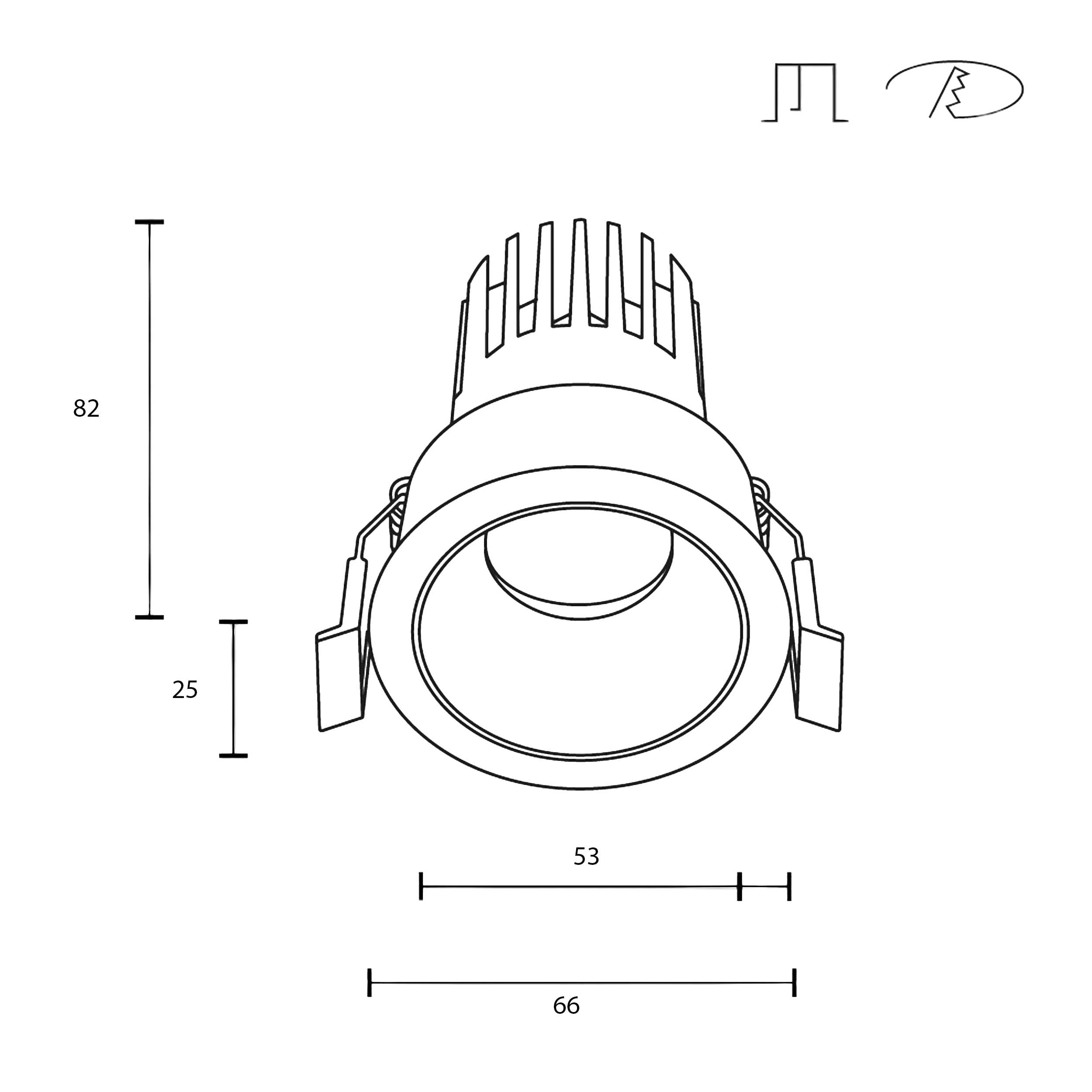 Maytoni downlight Dip LED 50° vgradna okrogla svetilka, bela