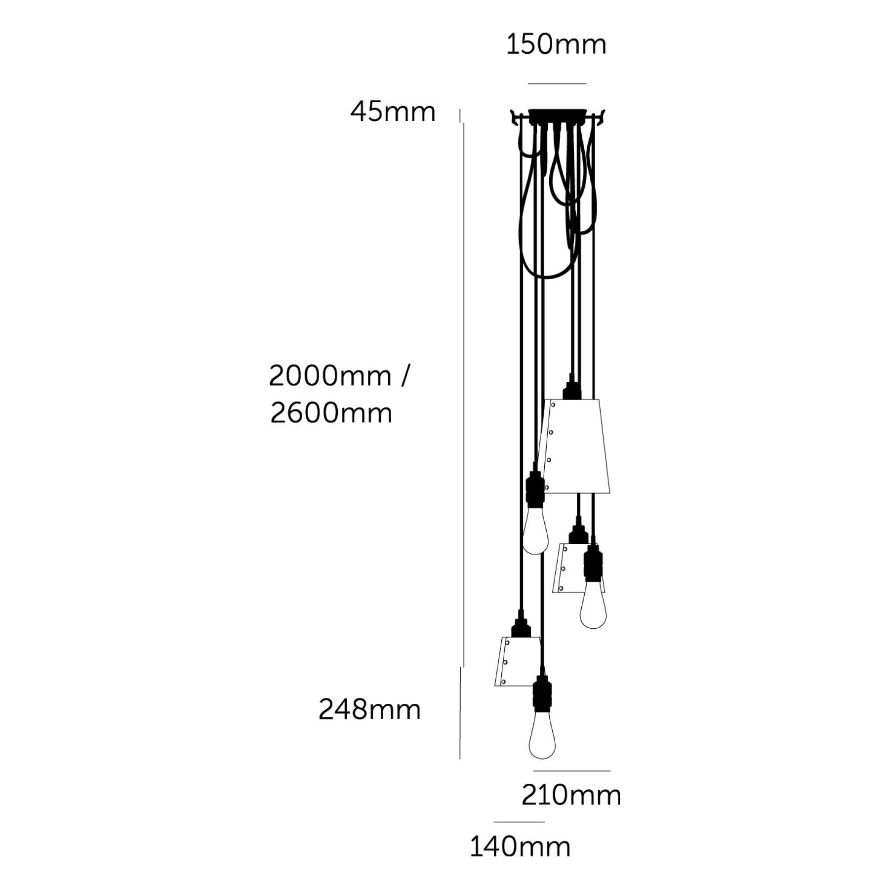 Buster & Punch HOOKED Mix E27 grafitové závěsné svítidlo