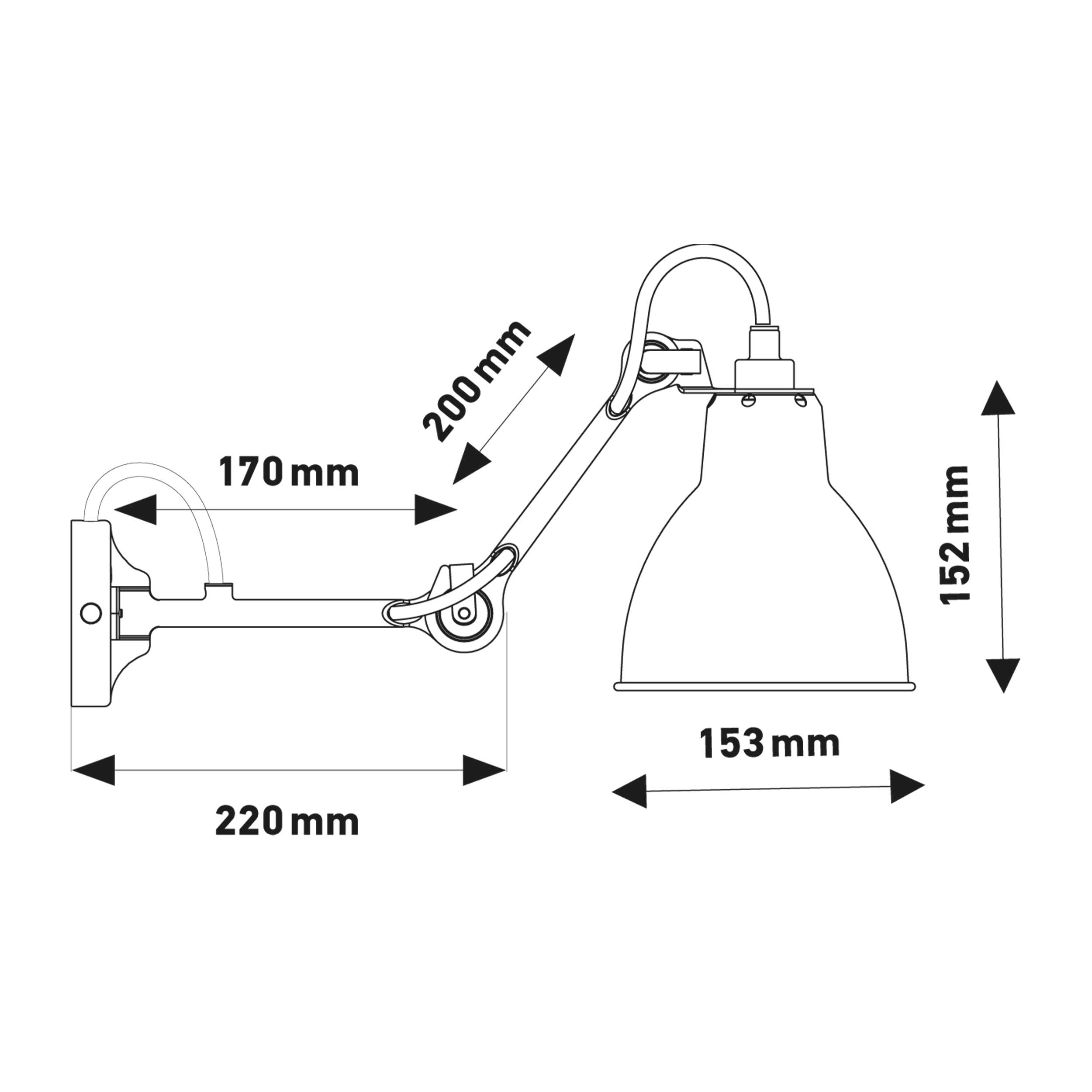 DCW éditions Lampe Gras N°204 E27 nástěnné svítidlo k posteli