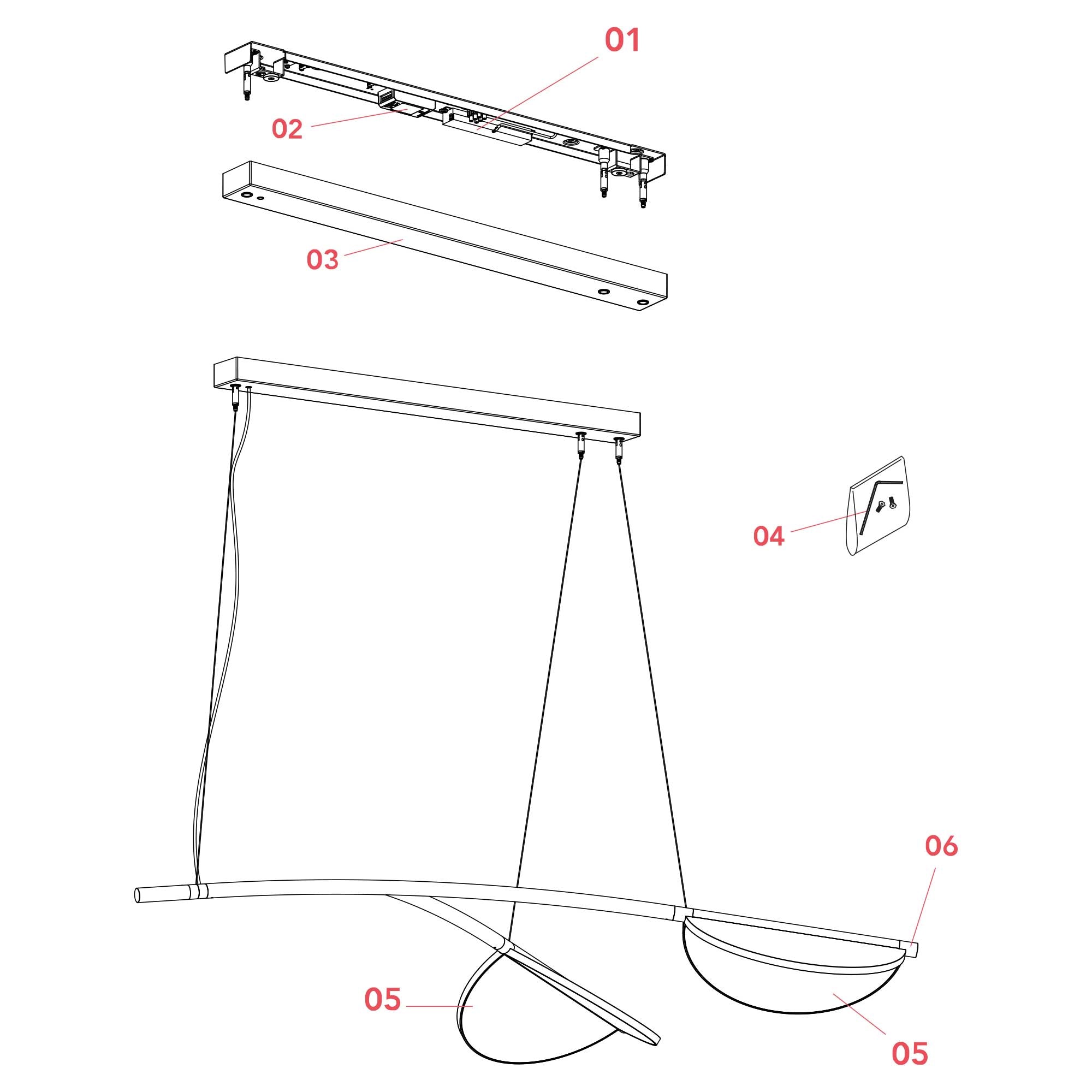 Flos Almendra LED organické závěsné svítidlo