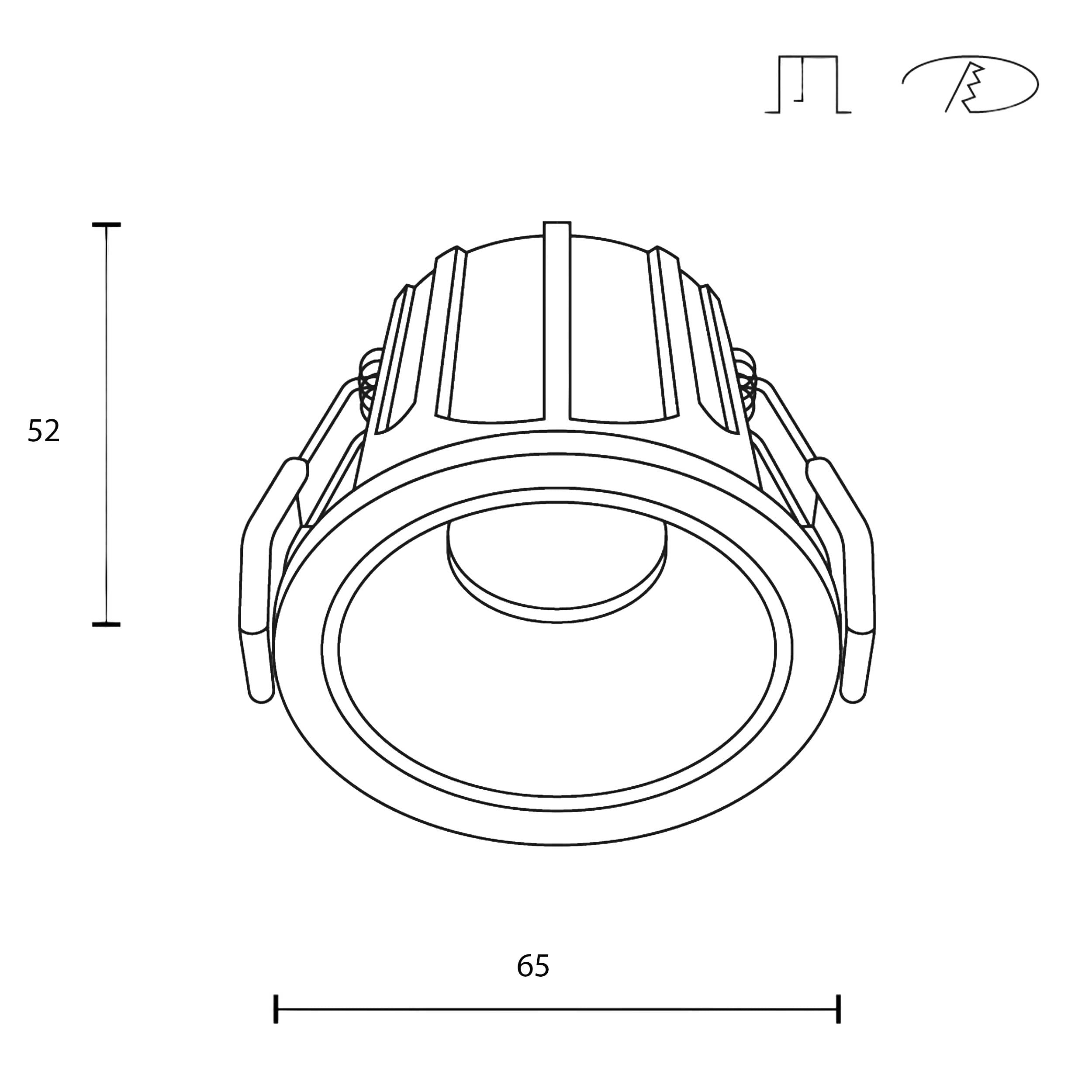 Maytoni downlight Alfa LED 36° vgradna okrogla svetilka, črna