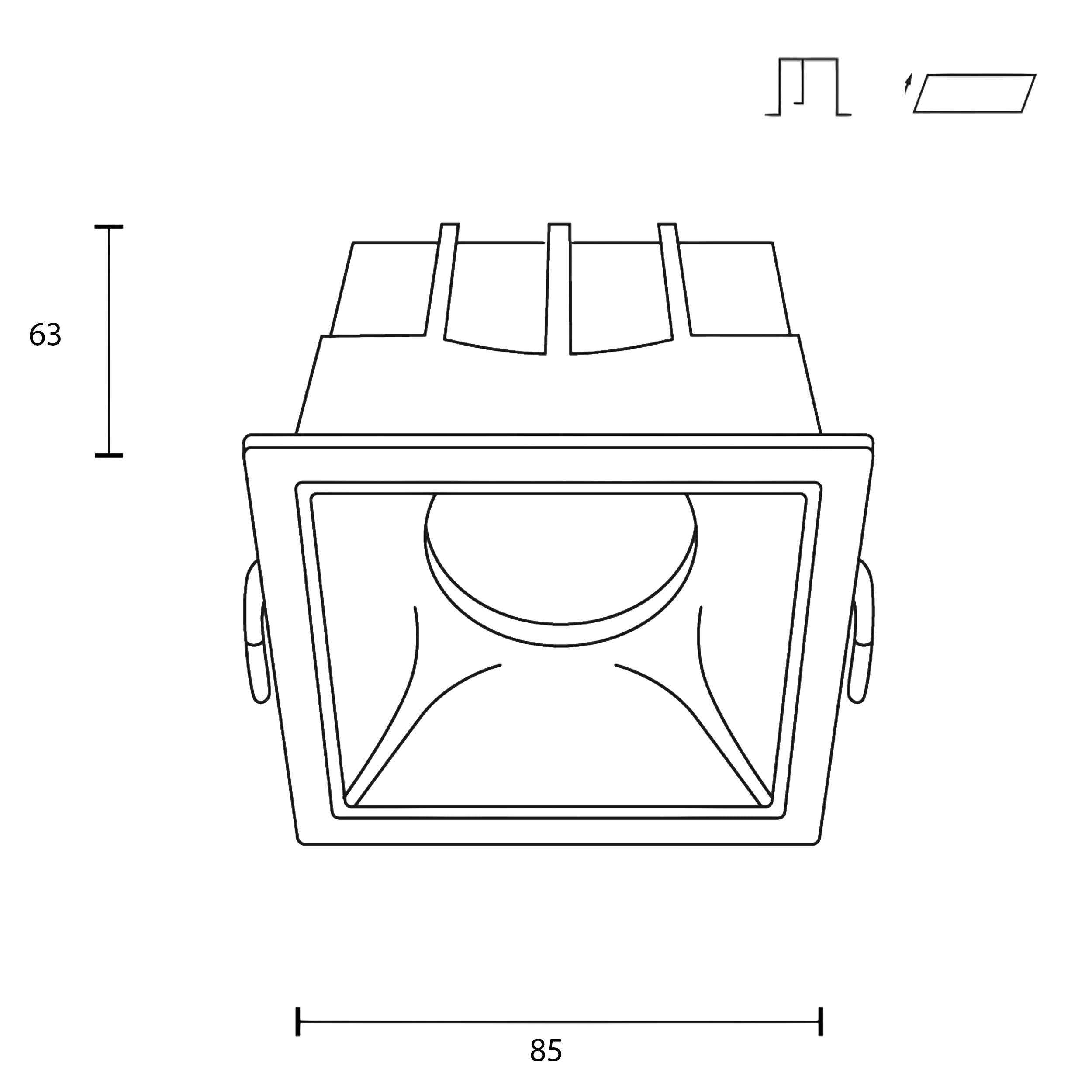 Maytoni downlight Alfa LED 15W 36° vgradna kvadratna svetilka, bela