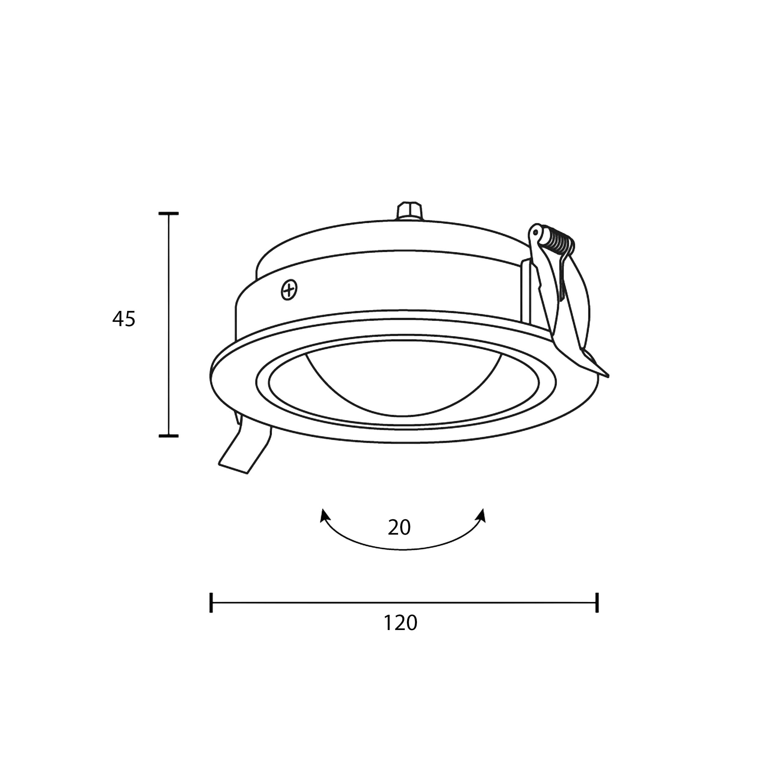 Maytoni downlight Lens LED 3000K 12W 70° vgradna okrogla svetilka