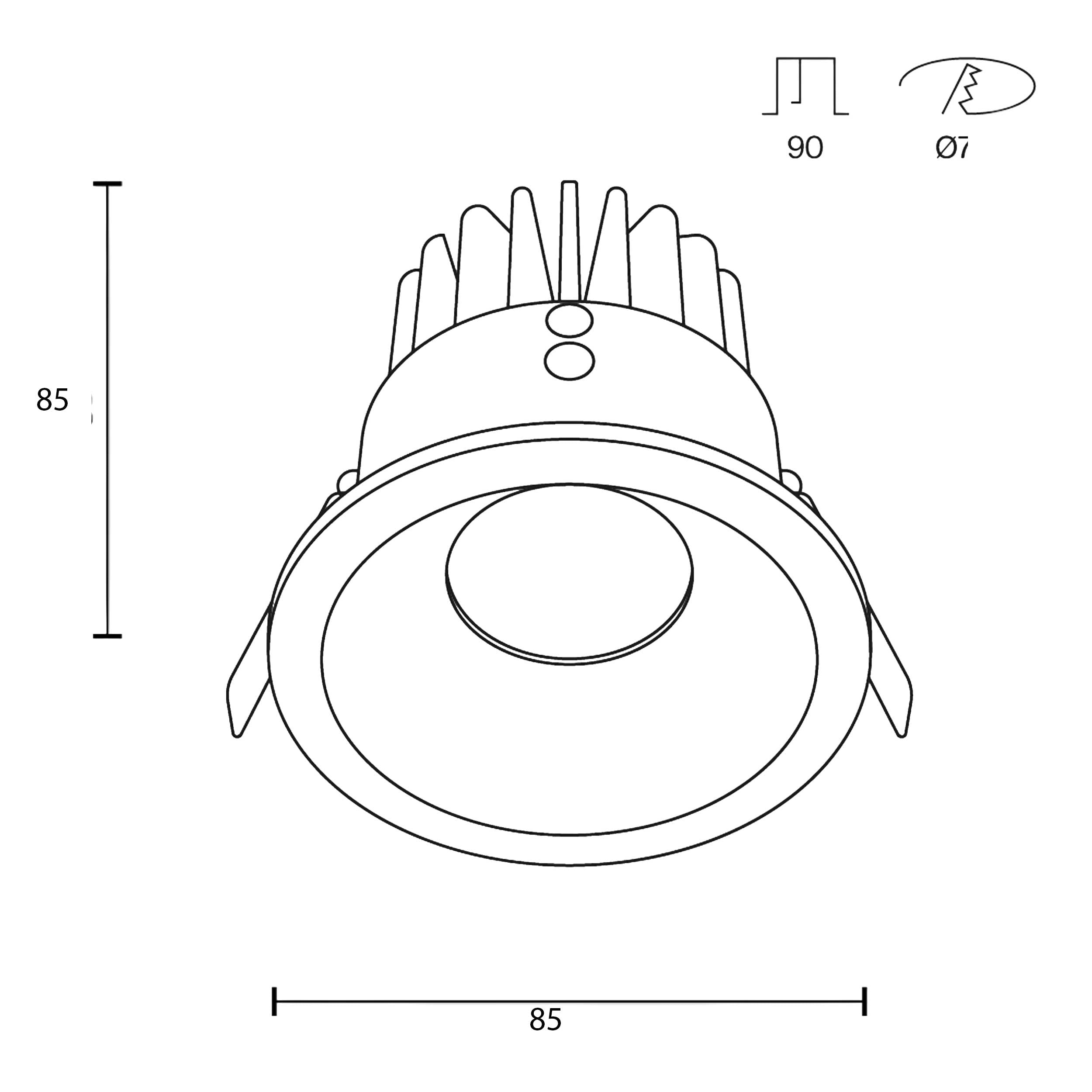 Maytoni downlight Zoom LED 60° vgradna okrogla svetilka, bela