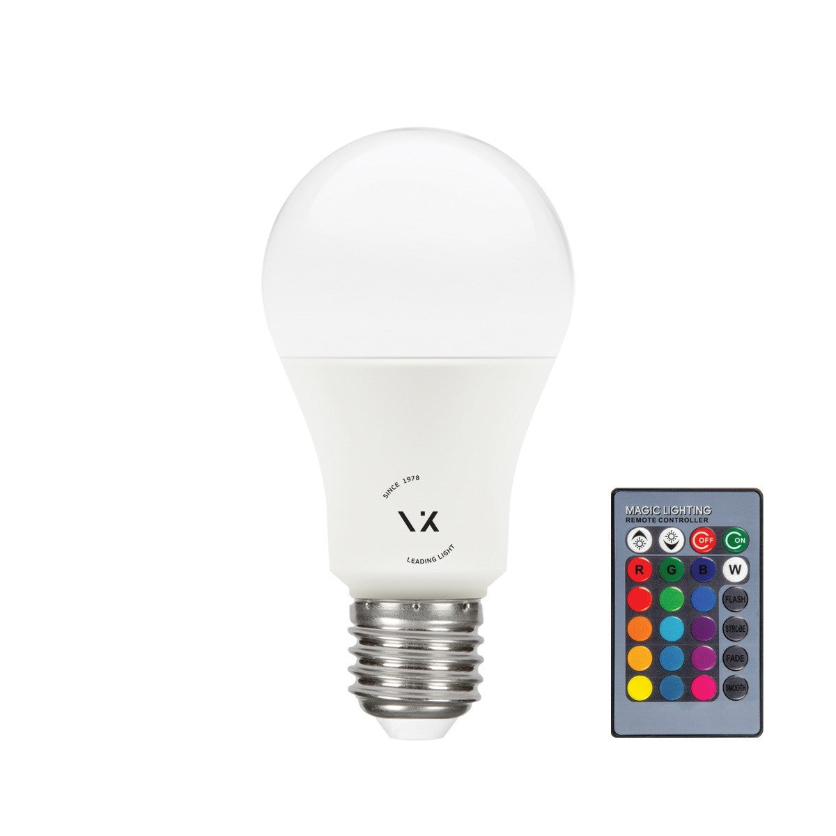 LED žarnica VK Light Classic Plastic RGB E27 ø60 4 W, z možnostjo zatemnitve