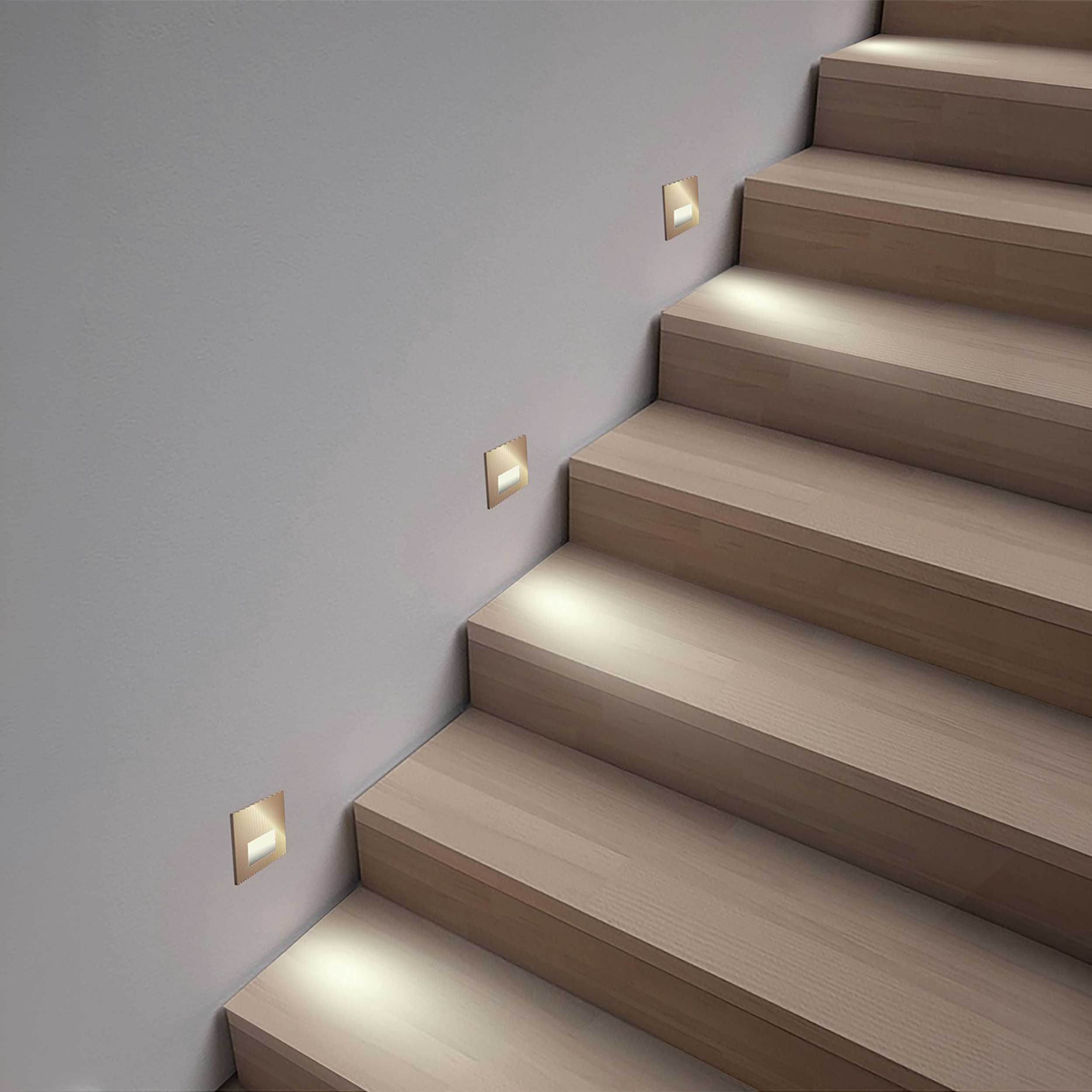 VK Light Fune LED vgradna stopniščna svetilka, kvadratna