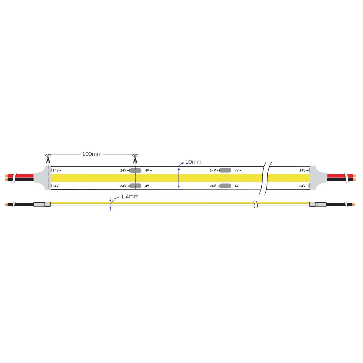 COB LED trak 24 V CRI90 IP20 (5 m)