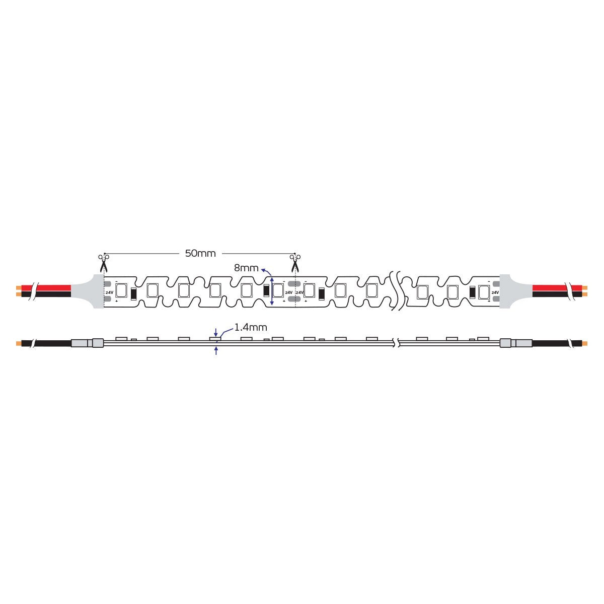 LED trak za stransko osvetlitev S-Type 24V CRI90 IP20 2700K (5 m)