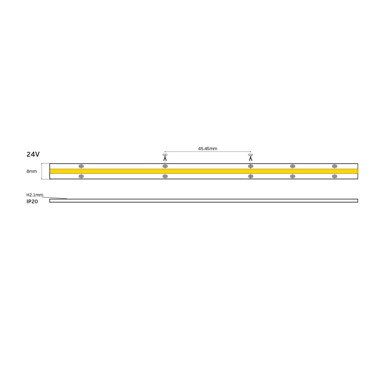 LED trak COB 24 V CRI90 IP20 3000 K/4000 K z možnostjo zatemnitve (5 m)
