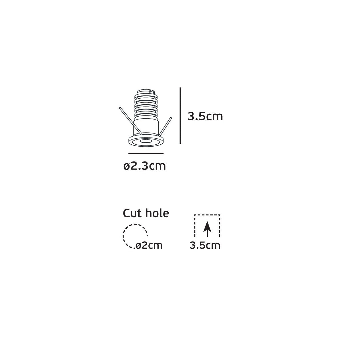 VK Light Smol LED vgradna miniaturna svetilka