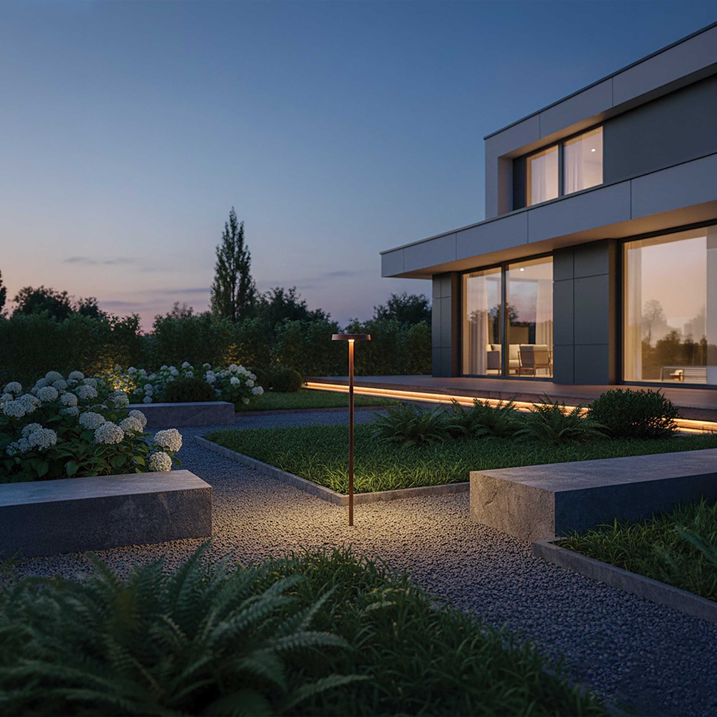 VK Light Mush LED stebrna svetilka z vtikalnim nastavkom IP65