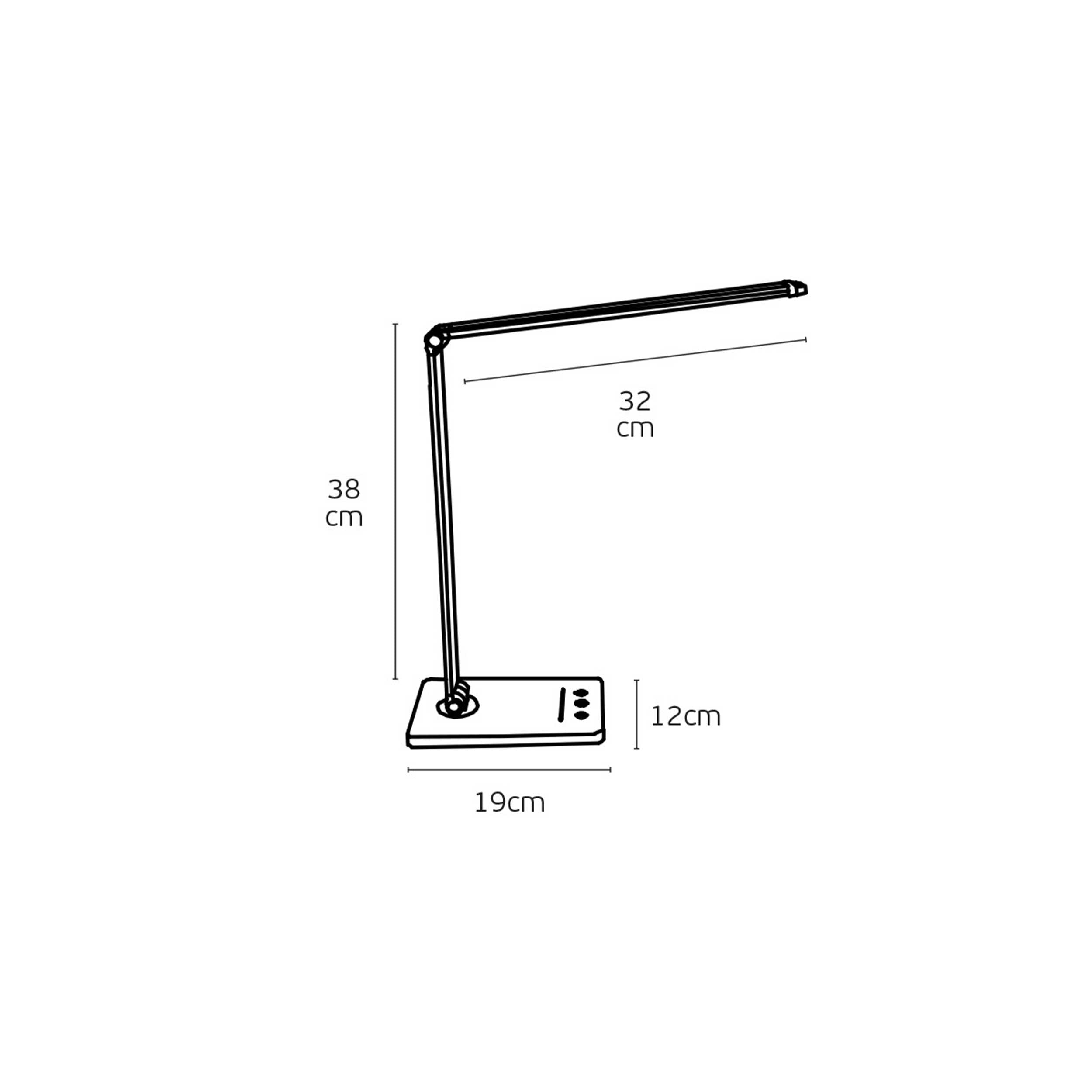 VK Light Nia Square LED namizna svetilka z možnostjo zatemnitve 3CCT