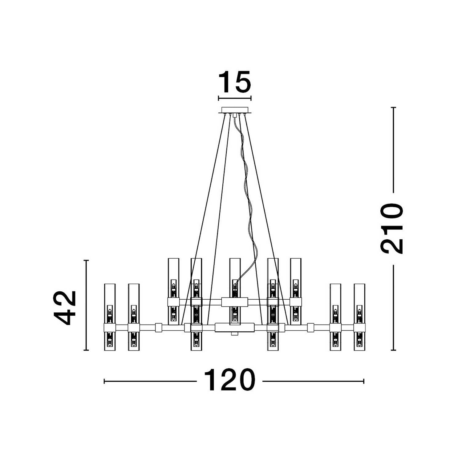 Nova Luce Century G9 závěsný lustr