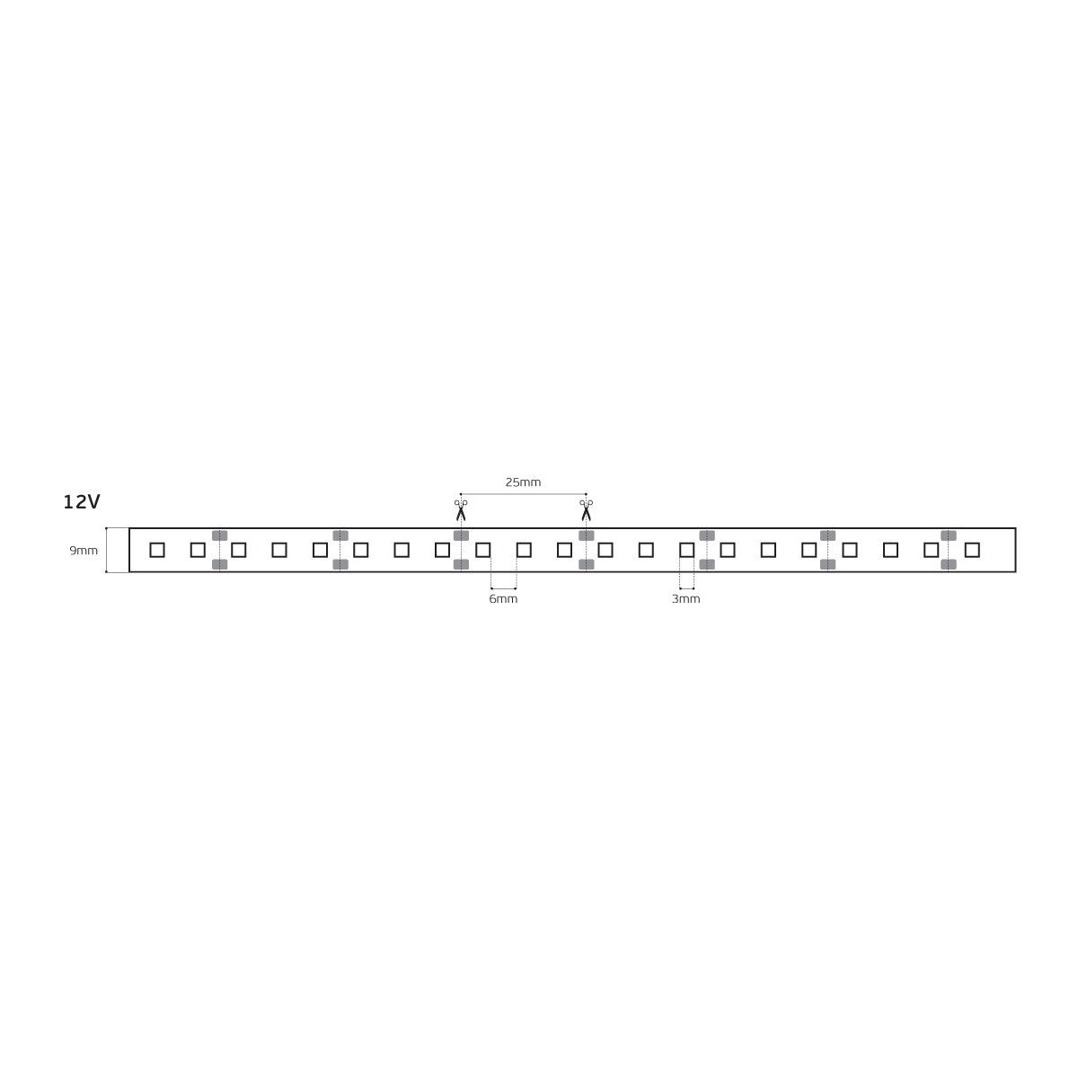 LED trak 12 V CRI80 IP55 3000 K (5 m)