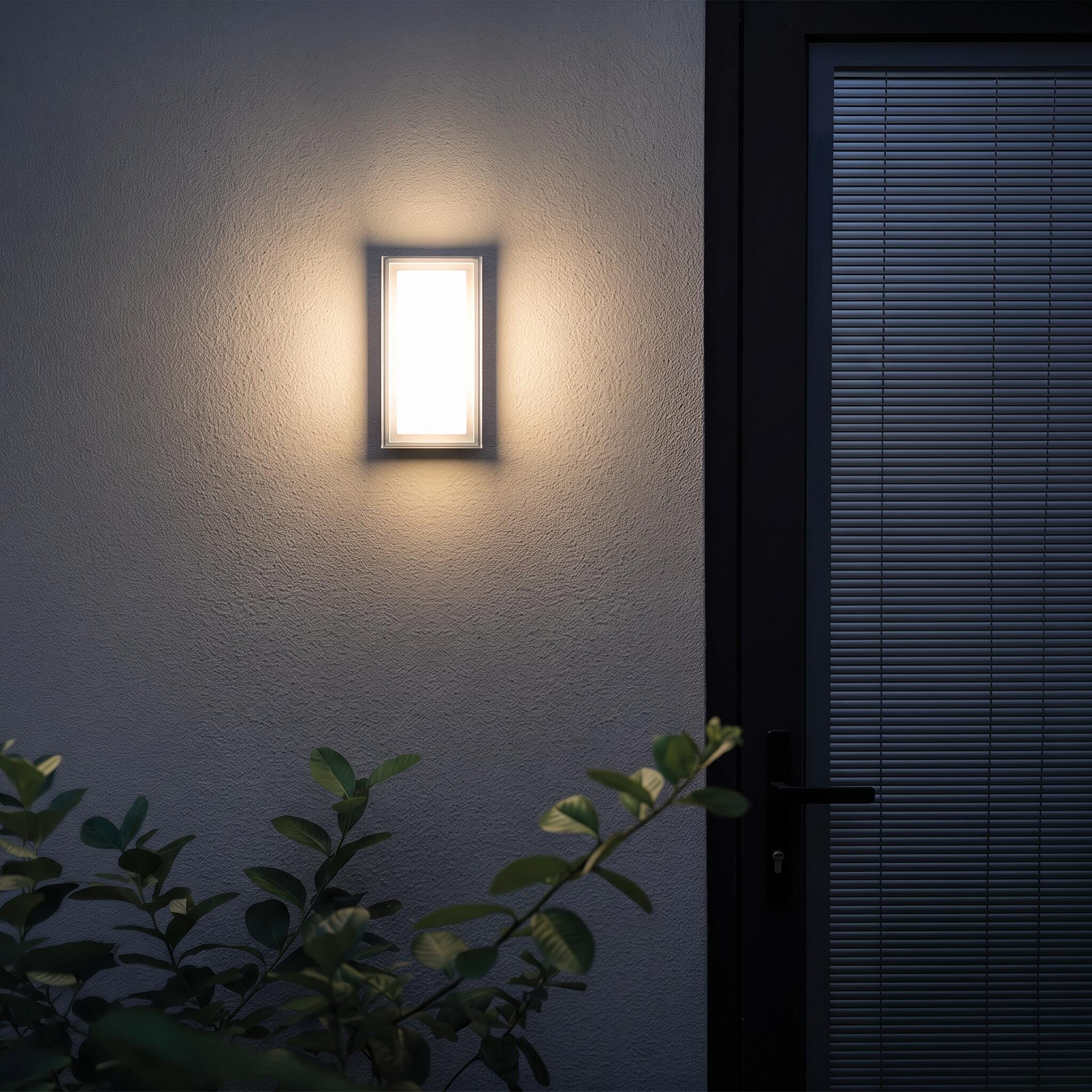VK Light Neon LED stenska svetilka IP65, pravokotna