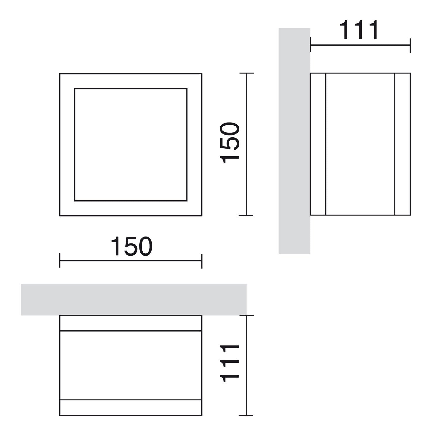Cristher Milan stropní GX53 přisazené svítidlo antracitové