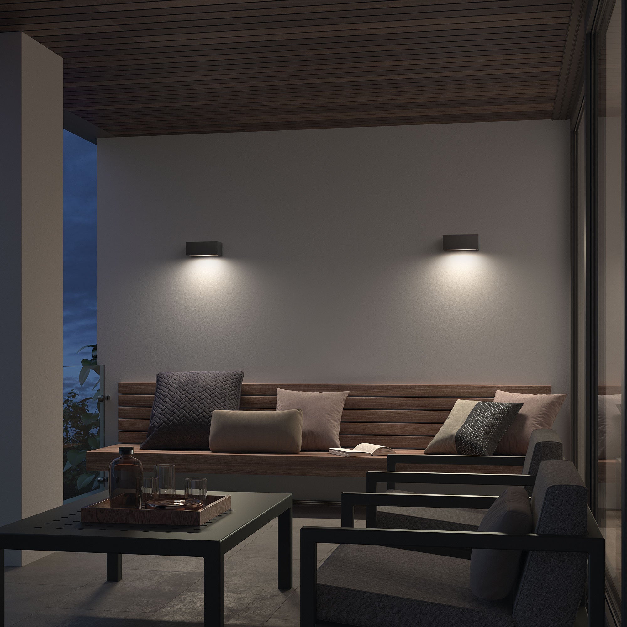 Dopo Isora down rectangle LED přisazené svítidlo hnědé