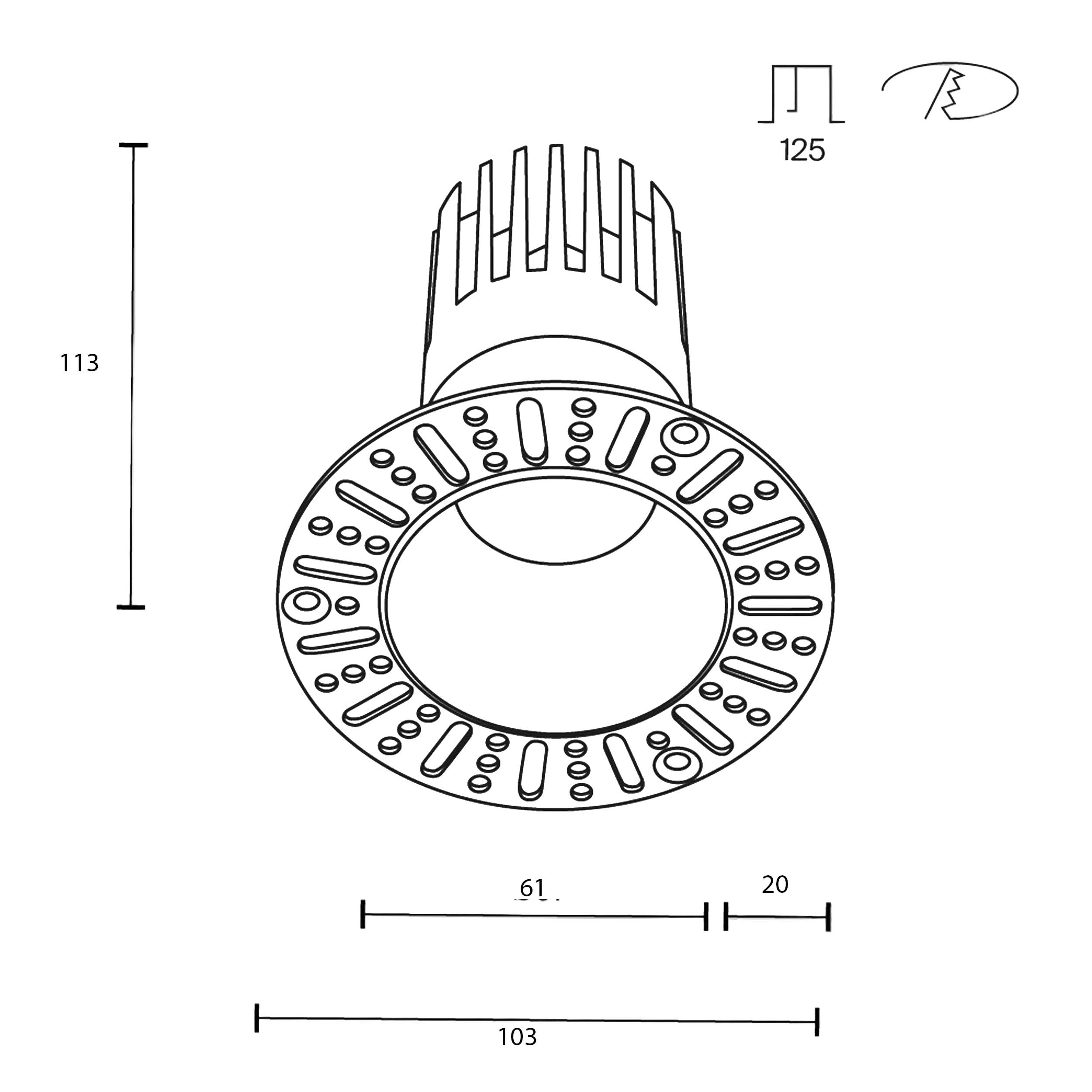 Maytoni downlight Dip LED 50° vgradna okrogla svetilka, bela
