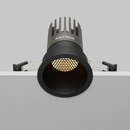 Maytoni downlight Dip LED 50° vgradna okrogla svetilka, črna