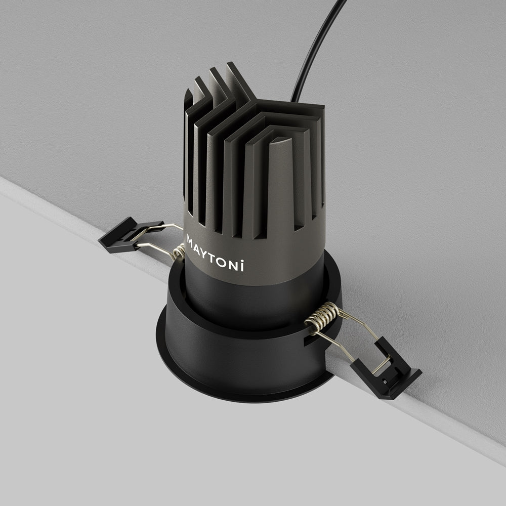 Maytoni downlight Dip LED 50° vgradna okrogla svetilka, črna