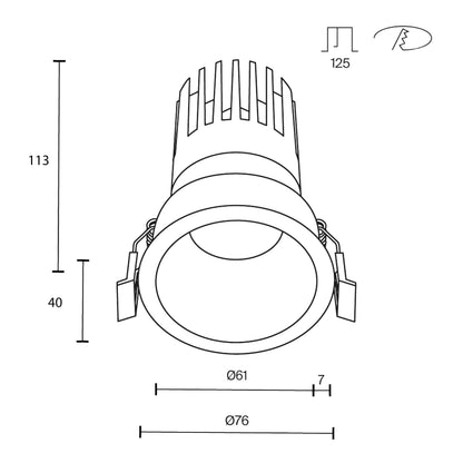 Maytoni downlight Dip LED 50° vgradna okrogla svetilka, bela