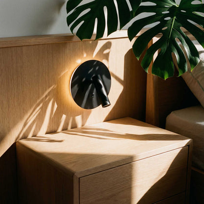 Ambientna stenska svetilka LED za branje z okroglim priključkom USB