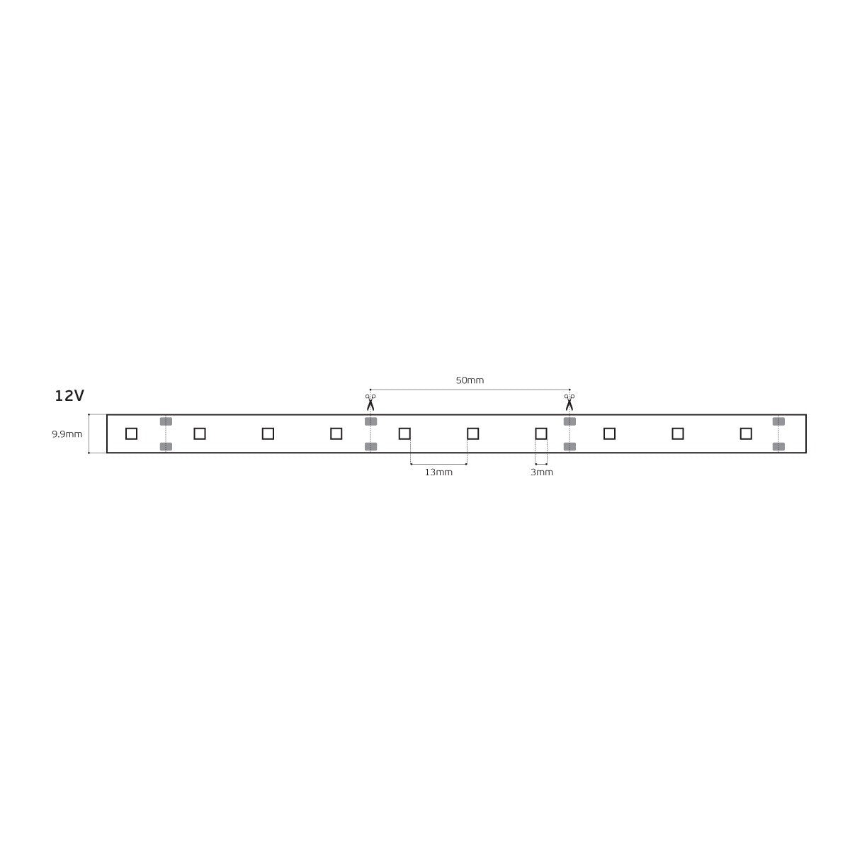 LED trak 12 V CRI80 IP55 6000 K (5 m)