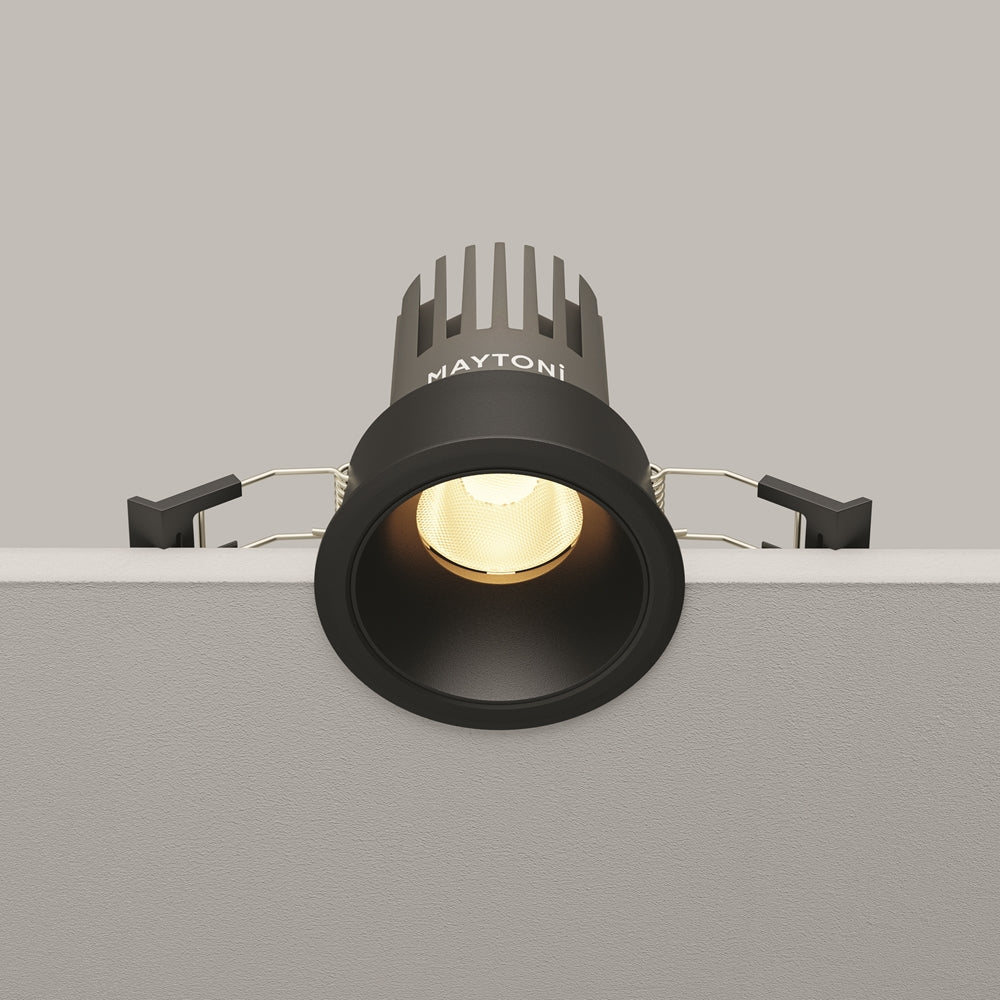 Maytoni downlight Dip LED 50° vgradna okrogla svetilka, črna