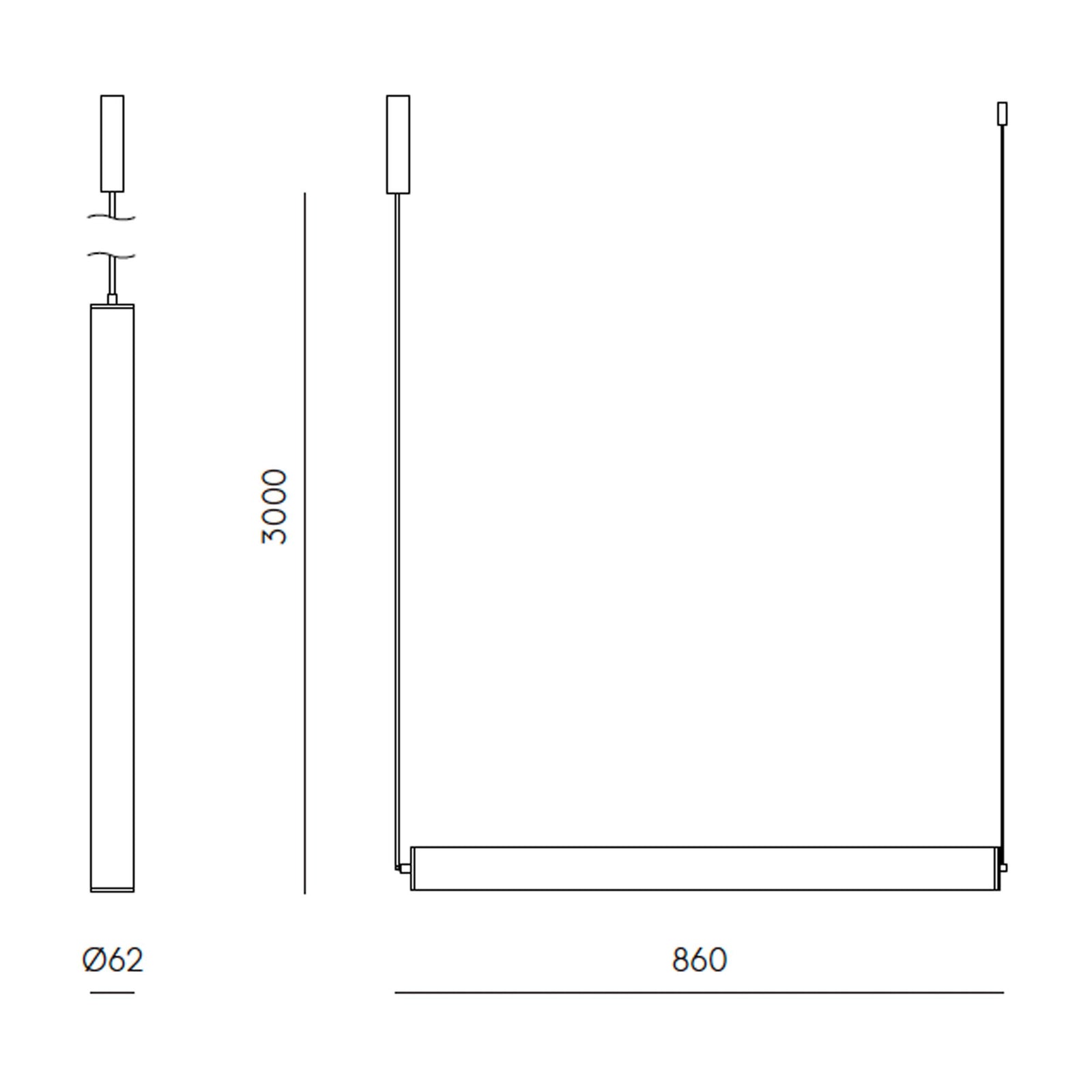 Aromas Tube LED viseča svetilka