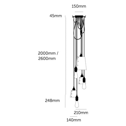 Buster & Punch HOOKED Mix E27 kamenné závěsné svítidlo