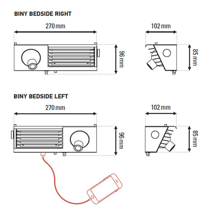 DCW éditions Biny LED stenska svetilka za posteljo