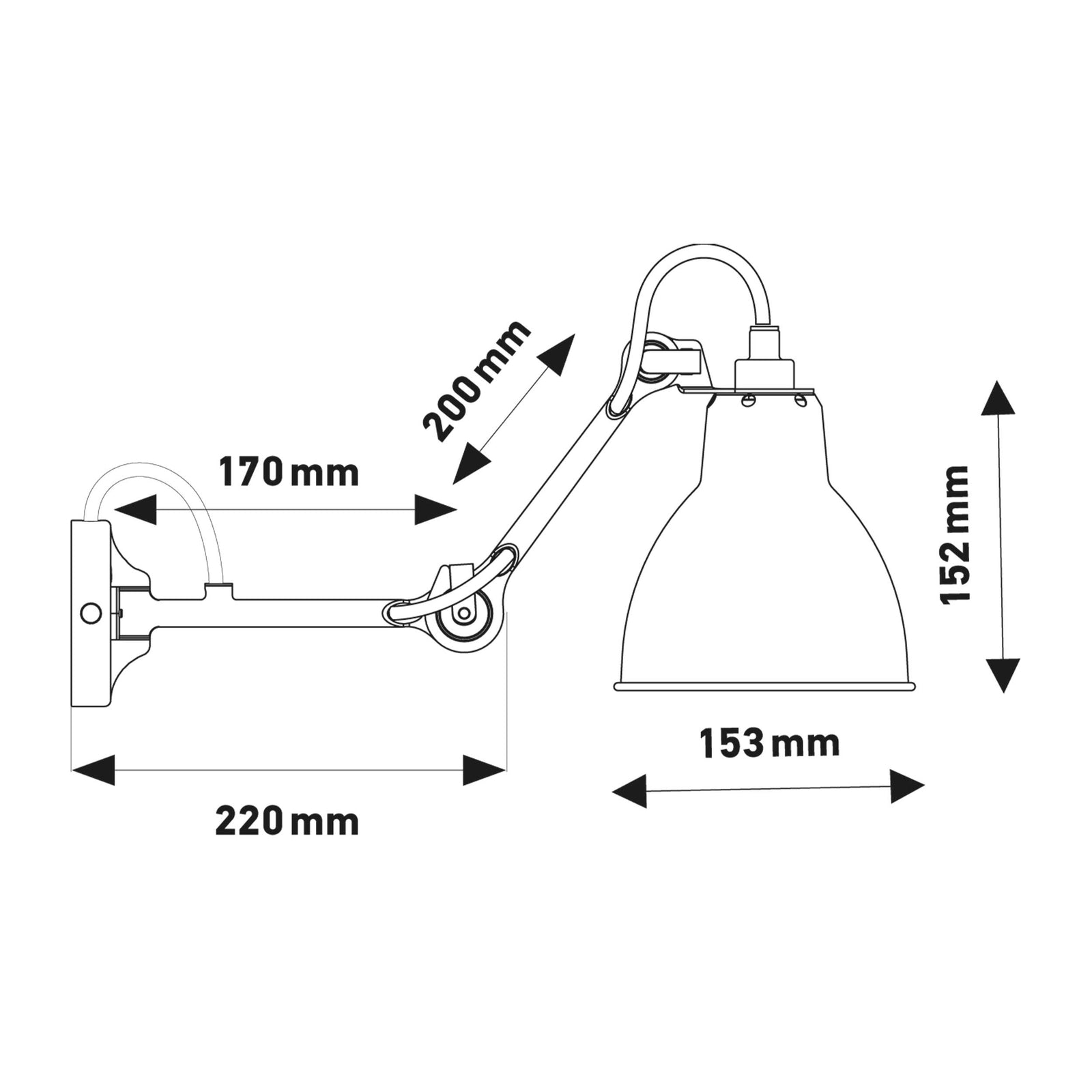 DCW éditions Lampe Gras N°204 E27 stenska svetilka za posteljo