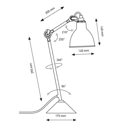 DCW éditions Lampe Gras N°205 E14 namizna svetilka