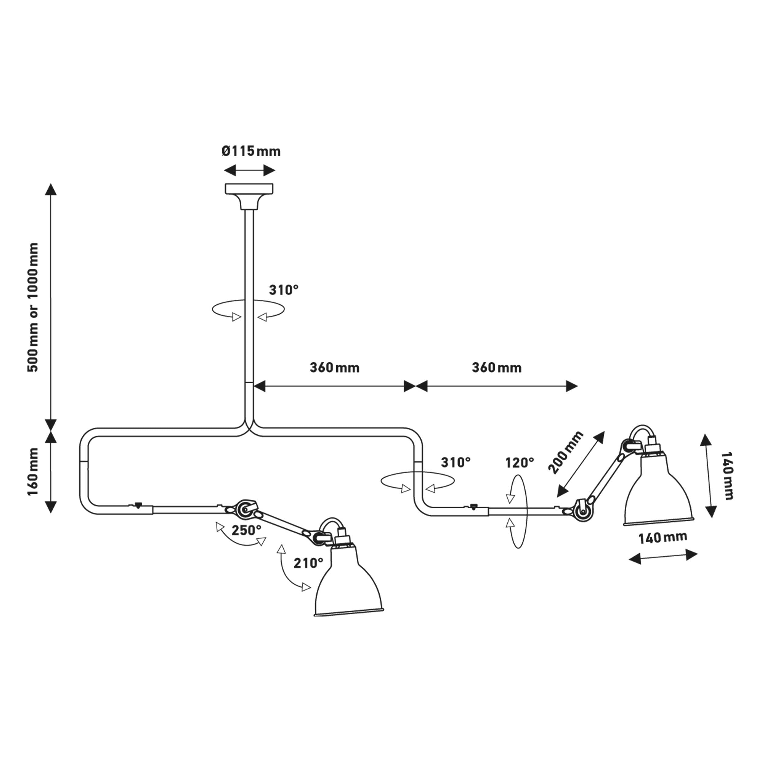 DCW éditions Lampe Gras N°312 E14 stropna svetilka