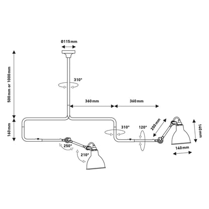 DCW éditions Lampe Gras N°312 E14 stropna svetilka