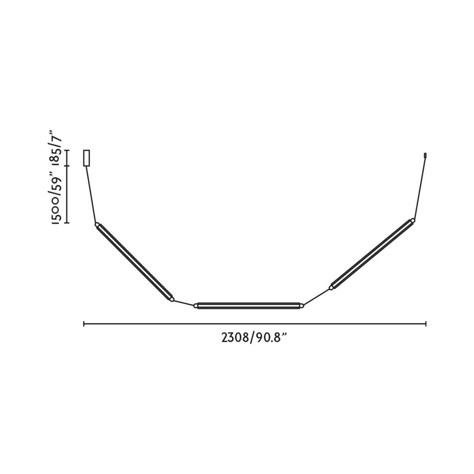Faro Lumina 600 LED 3L viseča svetilka horizontalna