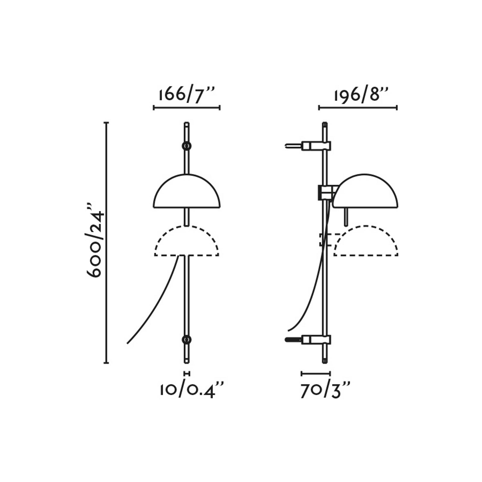 Stenska svetilka Faro Matilda E14 z nastavljivo roko