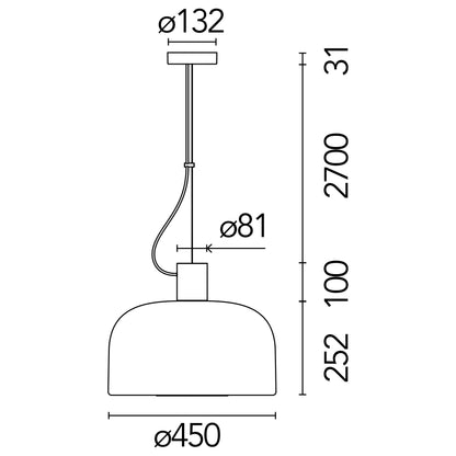 Flos Bellhop S2 E27 závěsné skleněné svítidlo