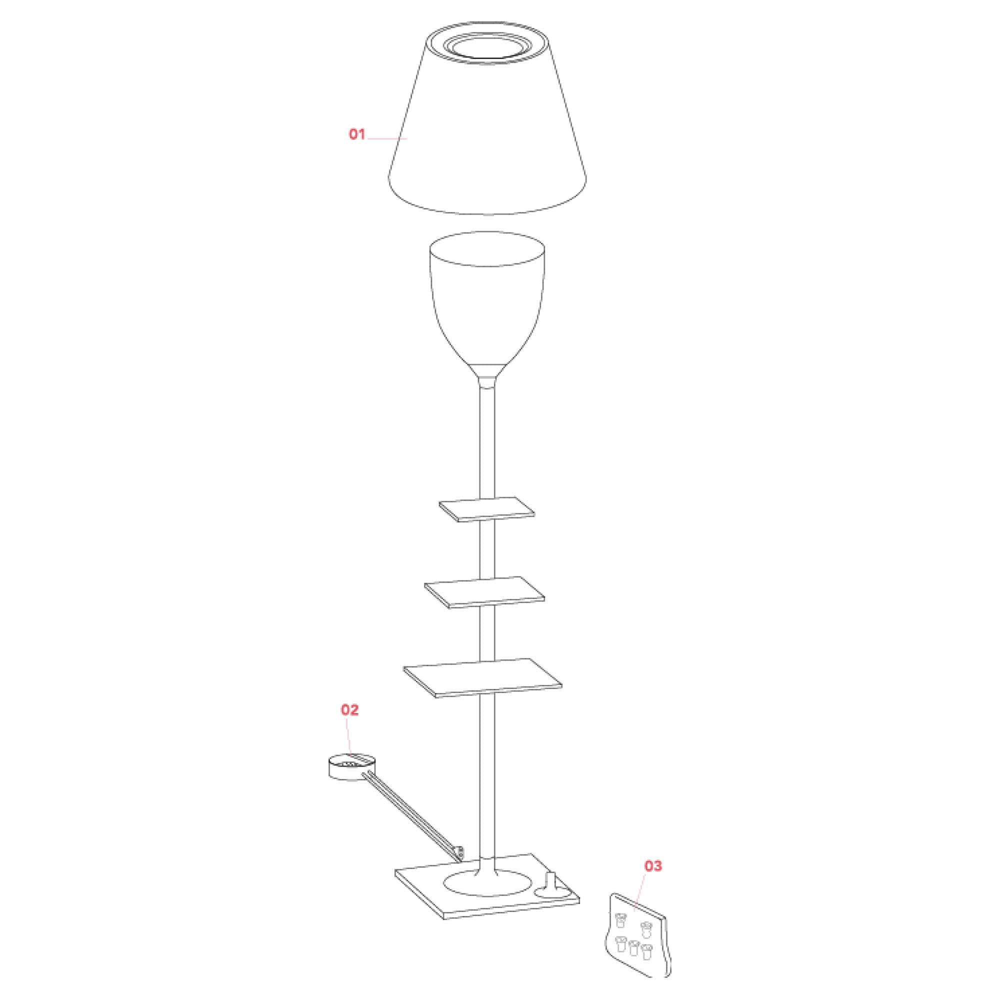 Flos Bibliotheque Nationale E27 stojací svítidlo