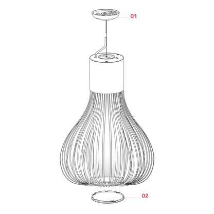 Flos Chasen E27 závěsné skleněné svítidlo