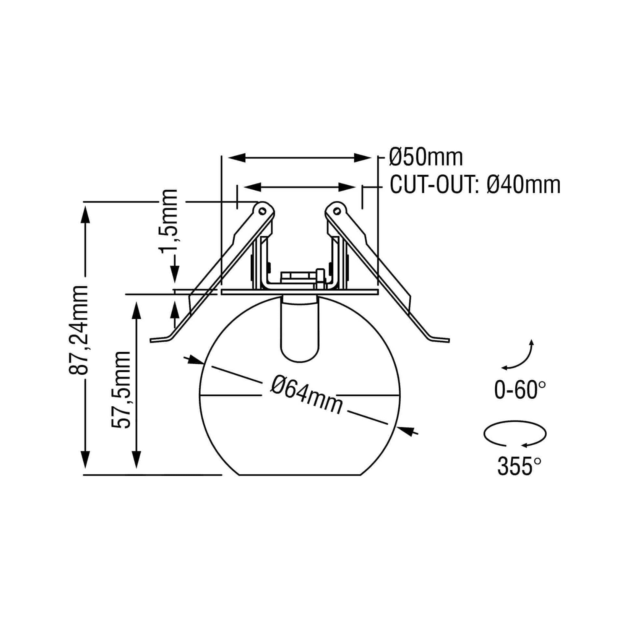 KARIZMA luce Dea Eros XS TU-in LED zápustné svítidlo