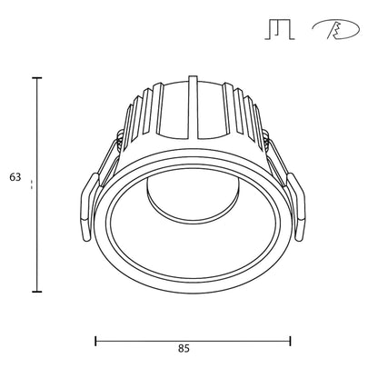 Maytoni downlight Alfa LED 36° vgradna okrogla svetilka, bela