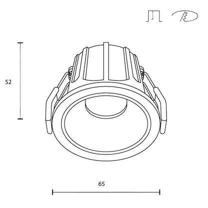 Maytoni downlight Alfa LED 36° vgradna okrogla svetilka, črna
