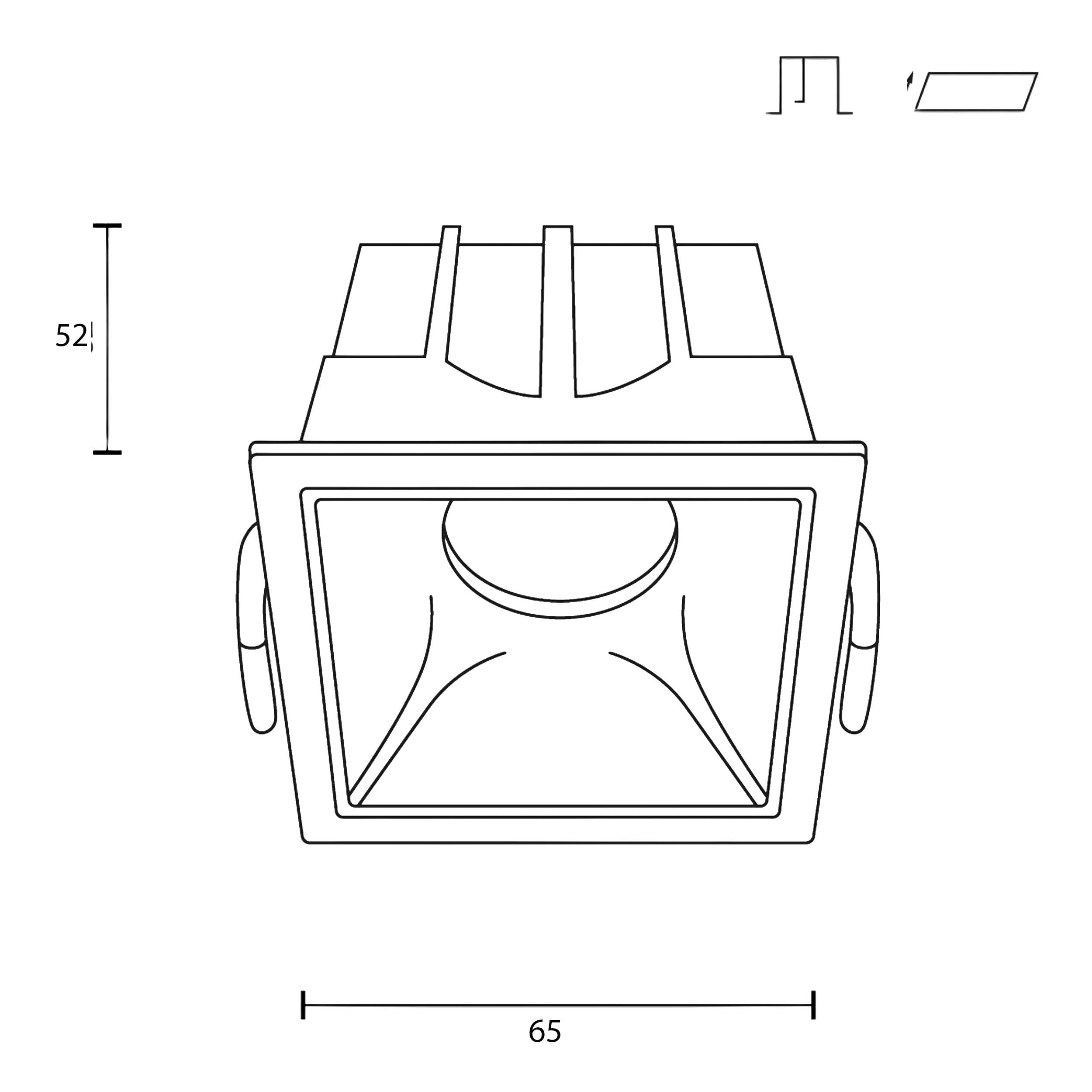 Maytoni downlight Alfa LED 10W 36° vgradna kvadratna svetilka, črna