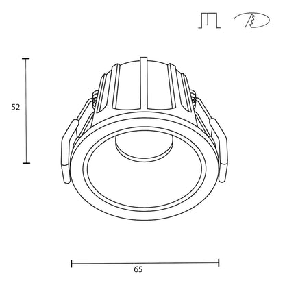 Maytoni downlight Alfa LED 36° vgradna okrogla svetilka, črna