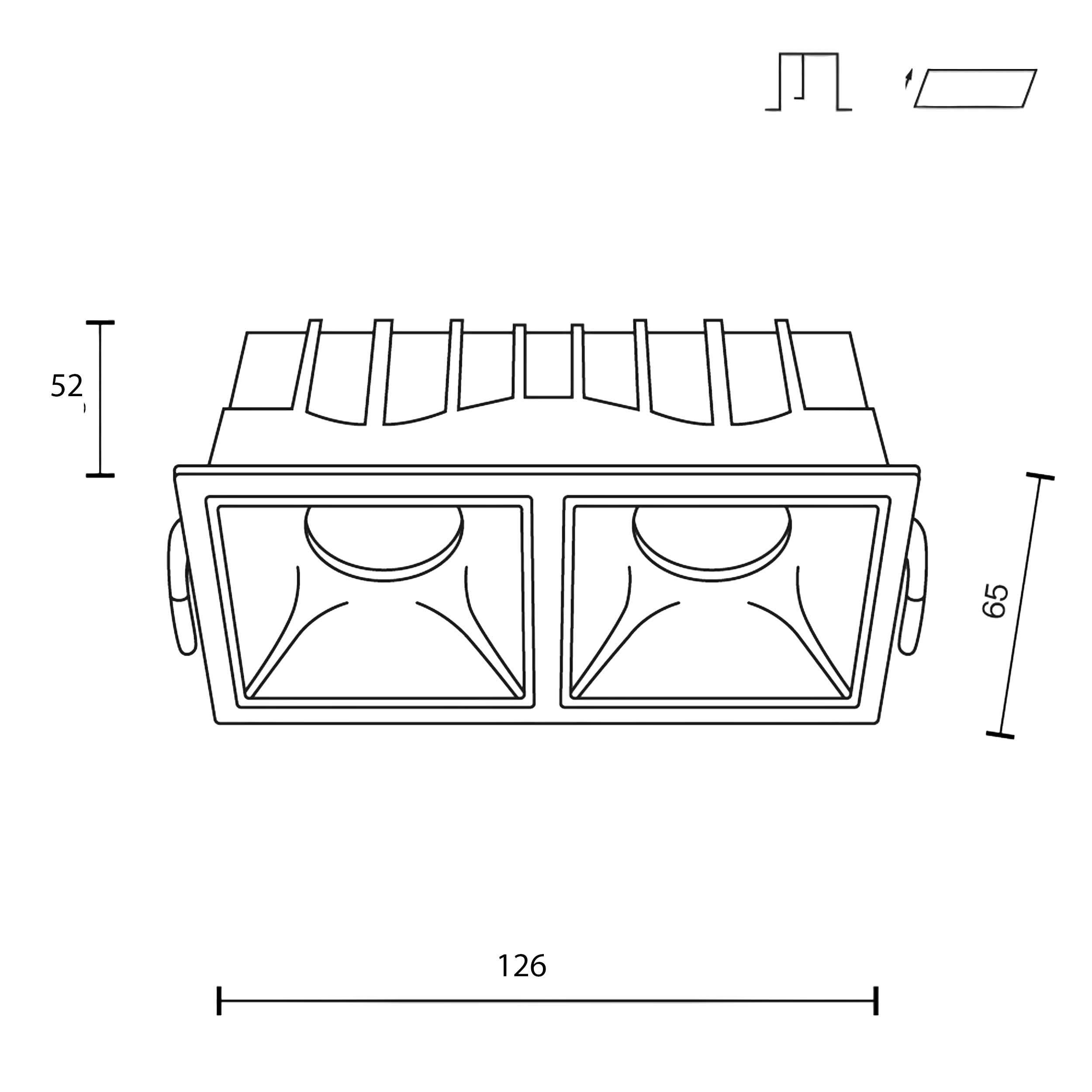 Maytoni downlight Alfa LED 10W 36° vgradna kvadratna svetilka, bela