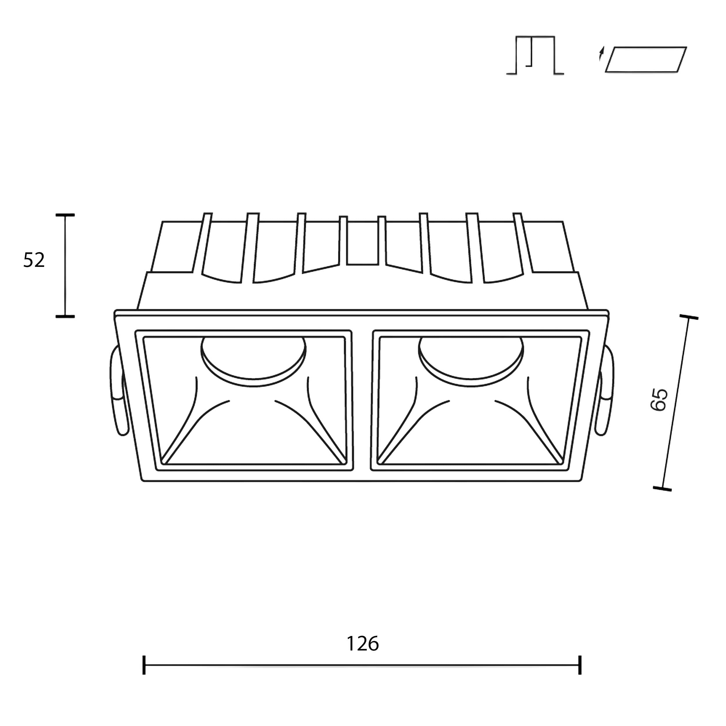 Maytoni downlight Alfa LED 10W 36° vgradna kvadratna svetilka, črna